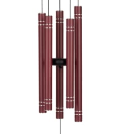 36" Red Wind Chime w/ Glass Cardinal Paddle