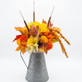 Pitcher of Fall Silk Floral