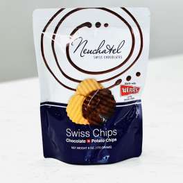 Bag of Swiss chocolate-covered potato chips