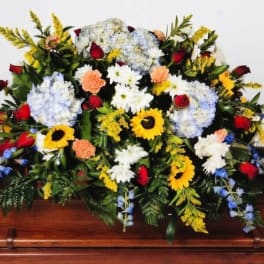 Sunflower & Rose Casket Spray