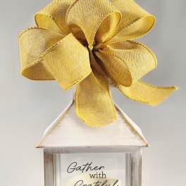 Gather with Grateful Hearts Lighted Lantern