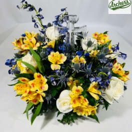 Crystal Cross Fresh Arrangement