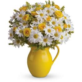 Sunny Day Pitcher of Daisies Deluxe