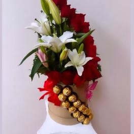 Floral arrangement with lilies