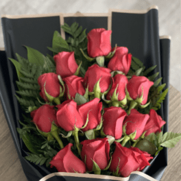 Bouquet of 18 Red Roes and Greenery
