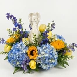 Ceramic Angel Floral Arrangement