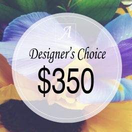 Designer’s choice floral product with a $350 price label
