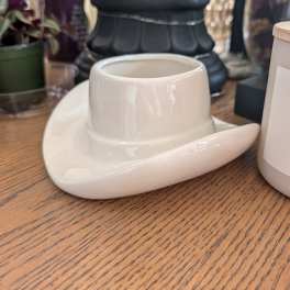 Ceramic Cowboy Hat Planter