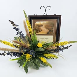 A Brother's Memory Framed Print with Silk Flowers