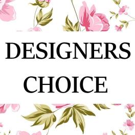 Floral patterned card with the words Designers Choice