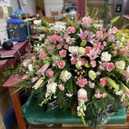 Strawberry And Cream Casket Spray