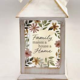Family Makes a House a Home Lighted Lantern
