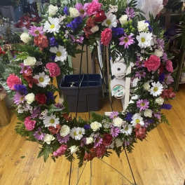 Endless Love Fresh Wreath on Easel