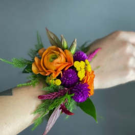 colorful wrist corsage