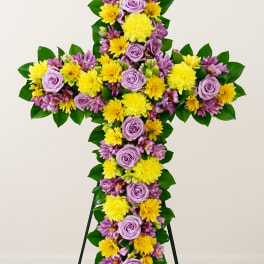 Golden Grace Standing Cross Spray
