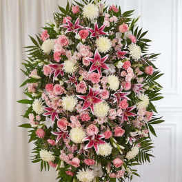 Pink and white spray