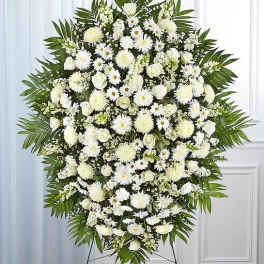 White Funeral Standing Spray