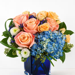 Pop of Color Blue Cube