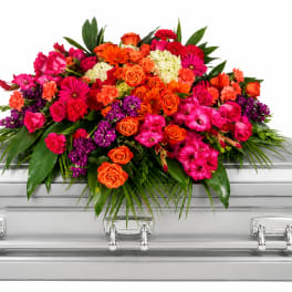 Pink Elegant Tribute Casket Spray