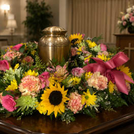Colorful Urn Wreath