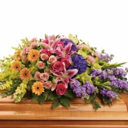 Colorful Garden Casket Spray