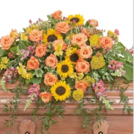 HEAVEN'S SUNSET CASKET SPRAY