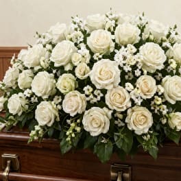 White Rose Casket Spray