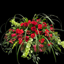 Red Radiance Casket Spray