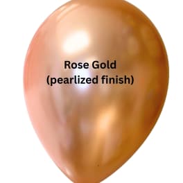 Rose gold pearlized balloon on a white background