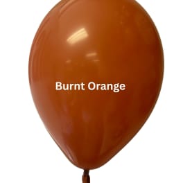 Single burnt orange balloon on a white background