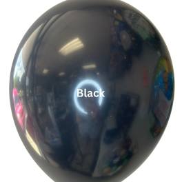 Black balloon with the word Black printed on it