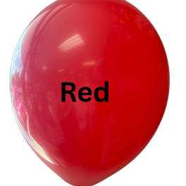 Red balloon with the word Red printed on it
