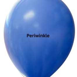 Blue balloon labeled Periwinkle on a white background
