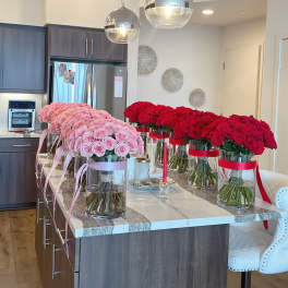 50 ROSE BOUQET IN A VASE