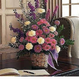 White & Lavender Basket