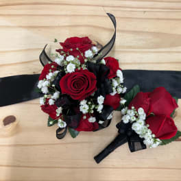 Red Rose Corsage & Boutonnière