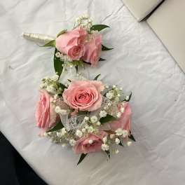Pink Rose Corsage & Boutonnière
