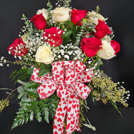 Love Always - 2 Dozen Red & White Roses