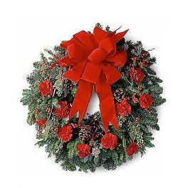 Crimson & Evergreen Wreath