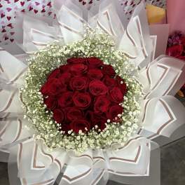 RAMO BUCHON 25 CON NUBE/BUCHON BOUQUET 25 WITH BABY'S BREATH