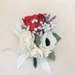 Preserved Red Rose Boutonniere