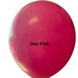 Hot pink balloon with the words Hot Pink printed on it