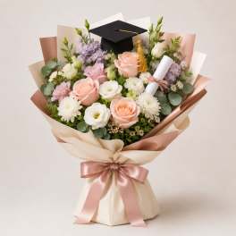 Blush Elegance Graduation Bouquet