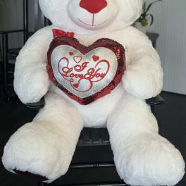 Cuddly White Teddy bear40"