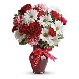 Hugs and Kisses Bouquet with Red Roses