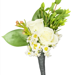 White Rose Boutonniere by Chandler Flowers