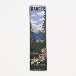 Sea Salt chocolate bar in a tall illustrated wrapper