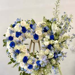 Royal Blue Heart By VLM Flowers