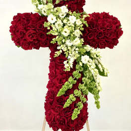 Forever in Our Hearts Cross By VLM Flowers