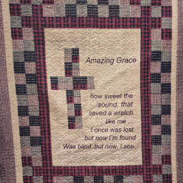 Amazing Grace Cross Quilted Throw